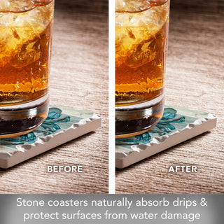 Northpoint Crab Absorbent Tumbled Tile Coaster 4pk