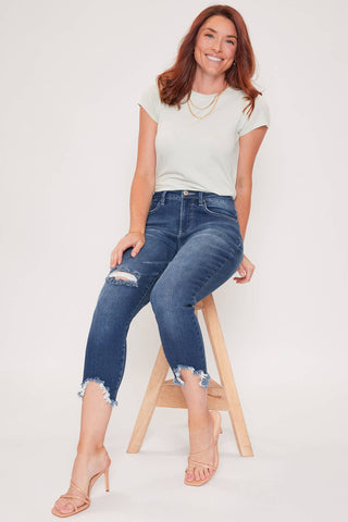 Missy Vintage Straight Fray Hem Jean