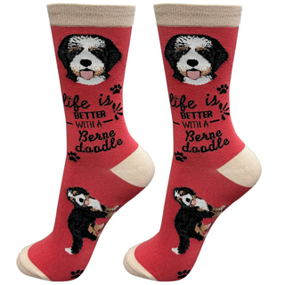 Life Is Better With A Bernedoodle Crew Socks