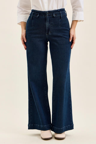 High Waist Lux Retro Wide Jeans in Dark by Judy Blue