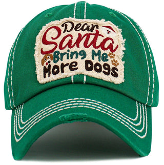 Dear Santa Bring Me More Dogs Vintage Baseball Cap