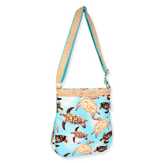 Tropical Waters Crossbody in Palm Leaf Turtles