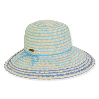 Ocean Beauty Paperbraid Backless Hat in Blue