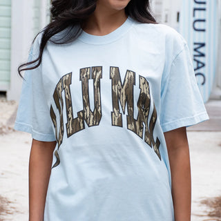 Lulu Mac Mossy Oak Camo Short Sleeve T-Shirt in Chambray