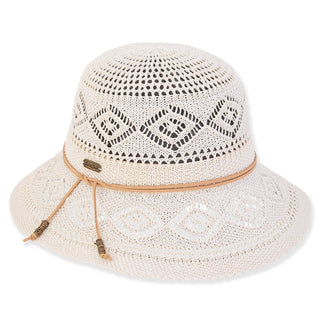 Eliza Poly Braid Bucket Hat in Ivory