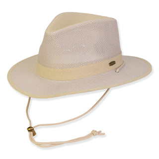 Out On The Boat Men's Linen Safari Hat in Beige