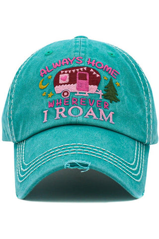 Always Home Wherever I Roam Hat in Turquoise
