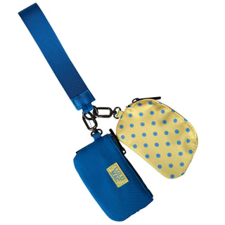 Lulu Mac Double Pouch Wristlet in Yellow/Blue