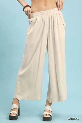 Afternoon Ease Wide Leg Pants In Oatmeal
