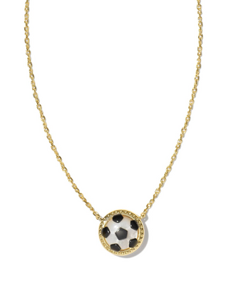 Soccer Short Pendant Necklace In Gold Ivory Mother Of Pearl