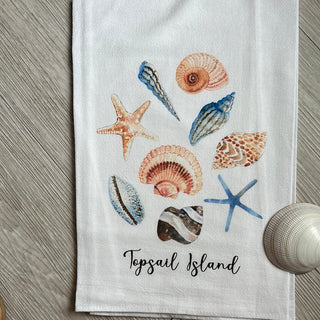 Seashells Topsail Island Sack Towel