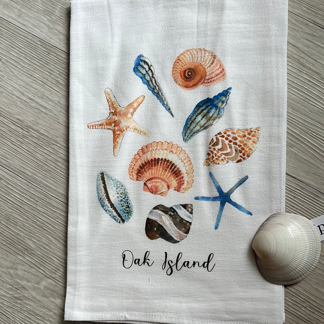 Seashell Embroidery Hand Towel