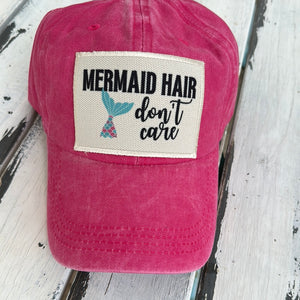 Mermaid Hair Don't Care Hat in Pink