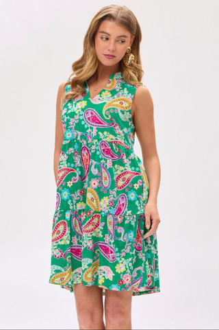 Blissful Bay Lizzy Tank Dress In Emerald