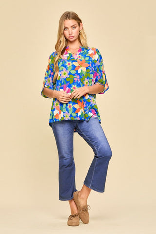 From The Garden Lizzy Breeze Top in Royal Blue