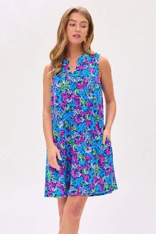 Tidal Breeze Lizzy Tank Dress In Royal