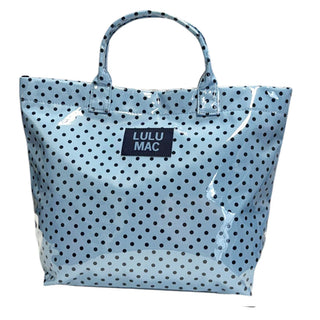 Lulu Mac Tote Bag in Light Blue/Navy Dots