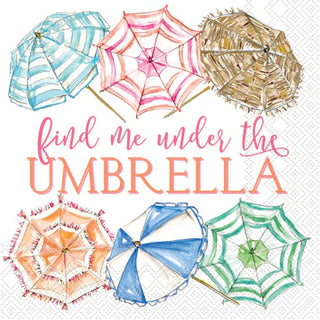 Coral Umbrella Cocktail Napkins