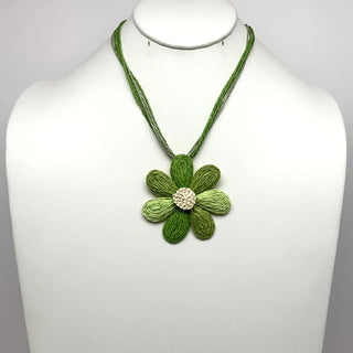 Floral Life Necklace in Green