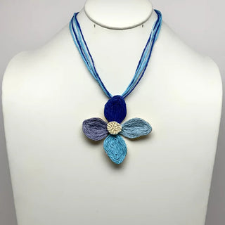 Love Me Not Necklace in Blue