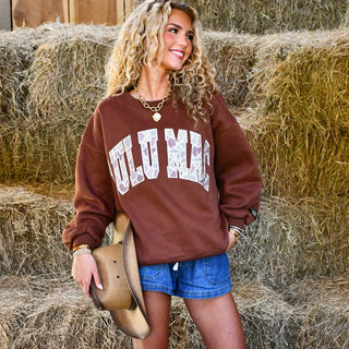 Lulu Mac Crewneck in Brown/Camo