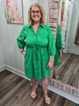Call Me To The Keys Dress in Green