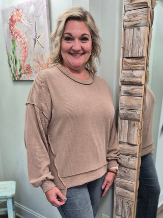 Don't Stare Knit Top in Umber