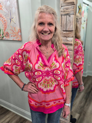 Chance To See You Top in Fuchsia Mix