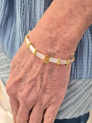 Kerra Stretch Bracelet Gold/Pearl