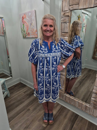 Backyard Melody Dress In Blue