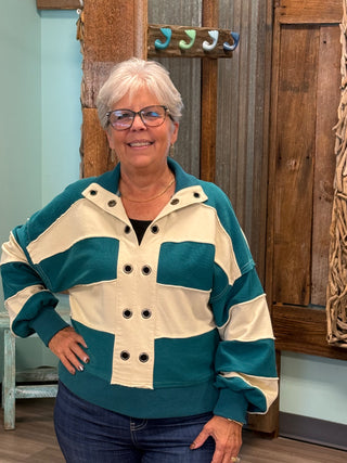 All Out On The Field Sweatshirt in Teal