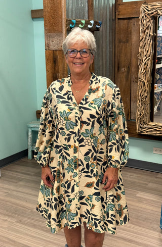 Garden For Us Dress in Navy Mix