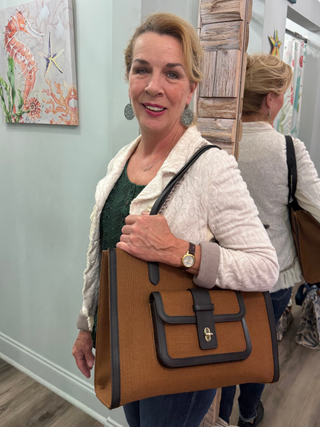 Sable Tally Tote In Toffee/Black