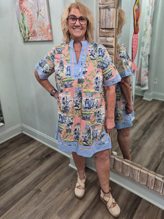 Cabana Keepsake Dress In Coral Mix