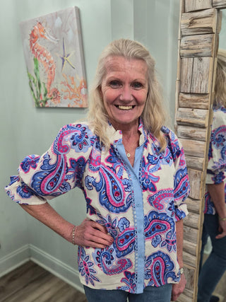 Color Me Wild Top In Ocean Mix