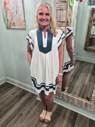 Hudson Row Mini Dress In Off White