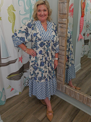 Let's Go Ahead Dress In Teal Mix