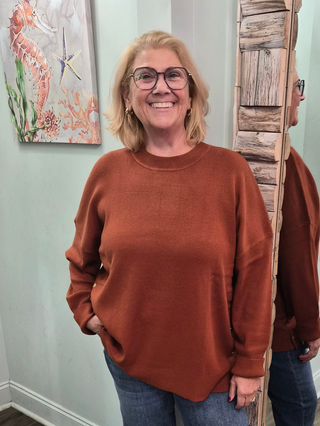 In Your Feelings Sweater in Rust