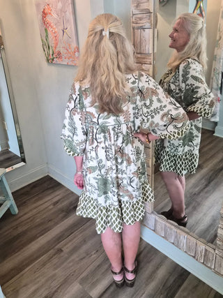 Sing Your Song Dress In Sage Mix