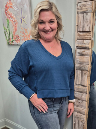 Getting Through It Sweater in Dark Blue