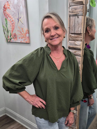 Keep Dreaming Top in Olive