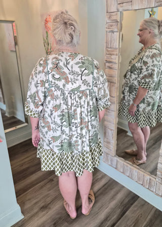 Sing Your Song Dress In Sage Mix