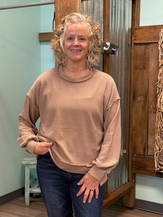 Don't Stare Knit Top in Umber