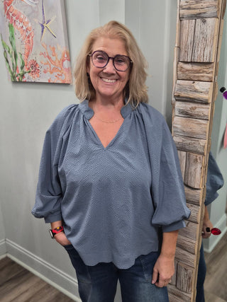 Keep Dreaming Top in Steel Blue