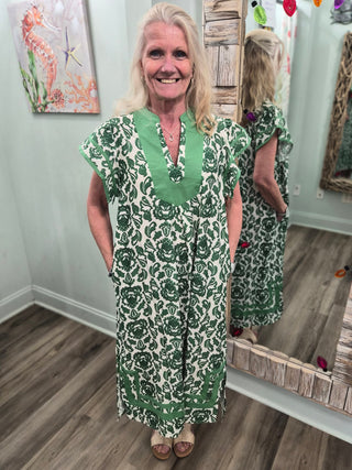 Vineyard Path Dress In Green