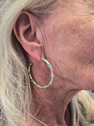 Calm Waters Hoop Earrings Amazonite