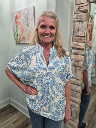 Threaded Intentions Top In Lt. Blue