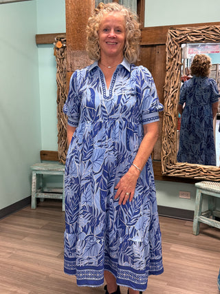Island Whispers Dress In Blue