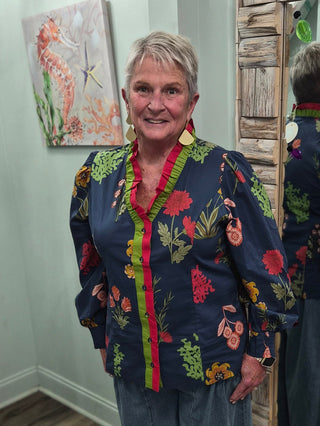 A Night Of Florals Top in Midnight Mix