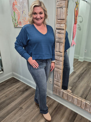 Getting Through It Sweater in Dark Blue